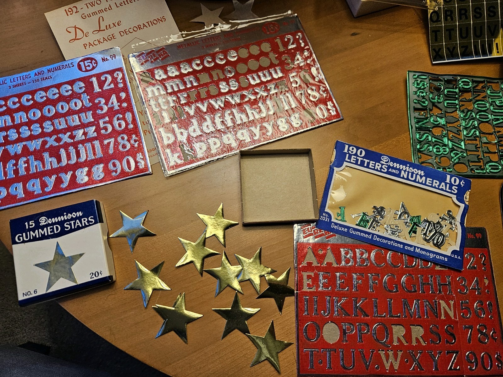 Vintage Dennison Eureka Lot Gummed Stars Letters Numbers Original USA Unused Vintage Dennison Eureka Lot Gummed Stars Letters Numbers Original USA Unused