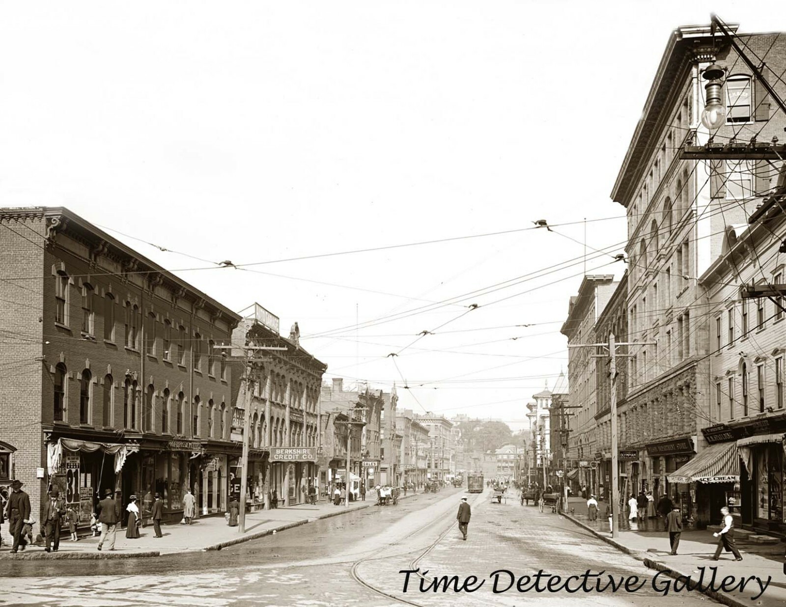 Main Street, North Adams, Massachusetts - 1908 - Historic Photo Print