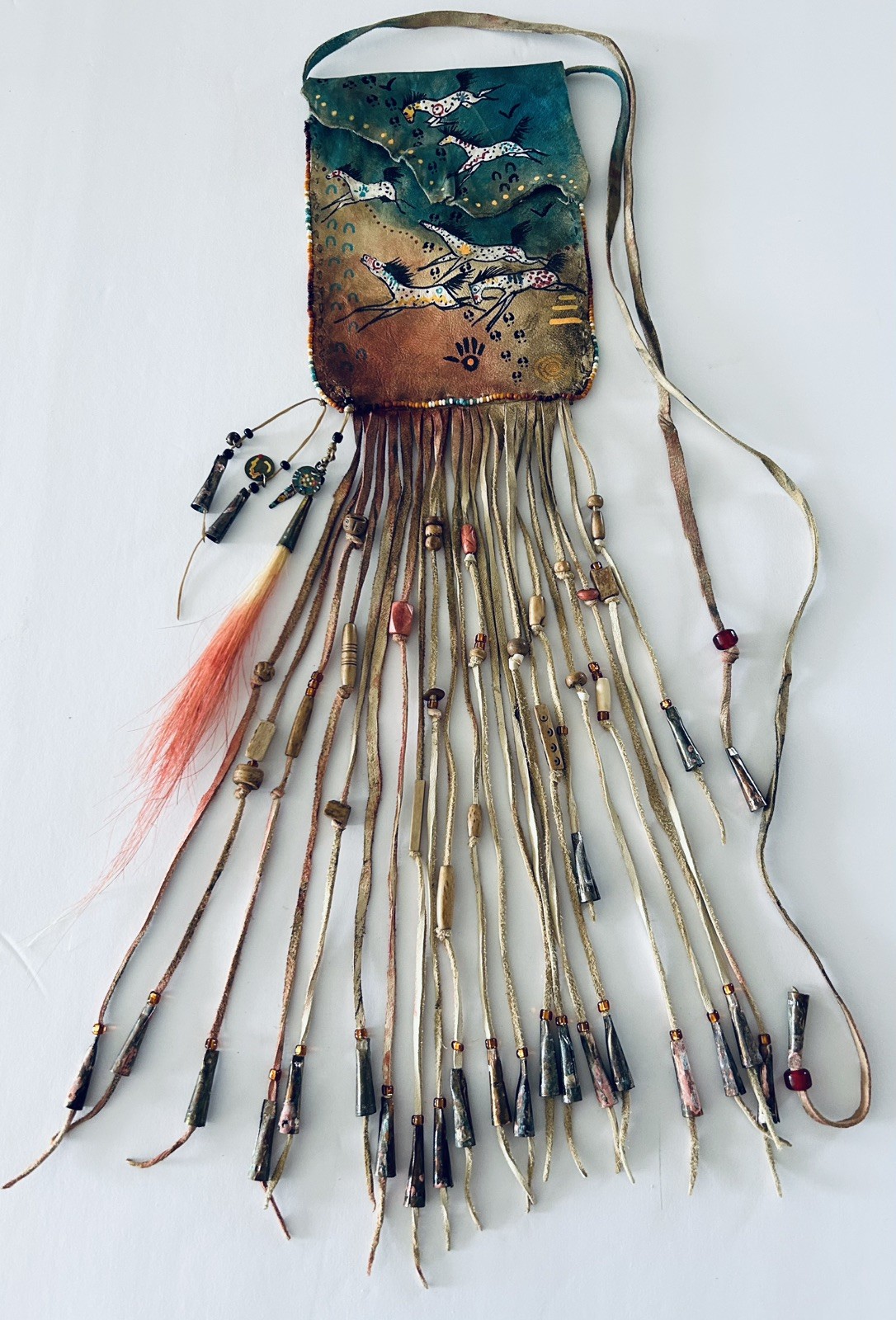 Medicine Bag Appaloosa War Horses Sacred Native American Indian Style Pouch OOAK