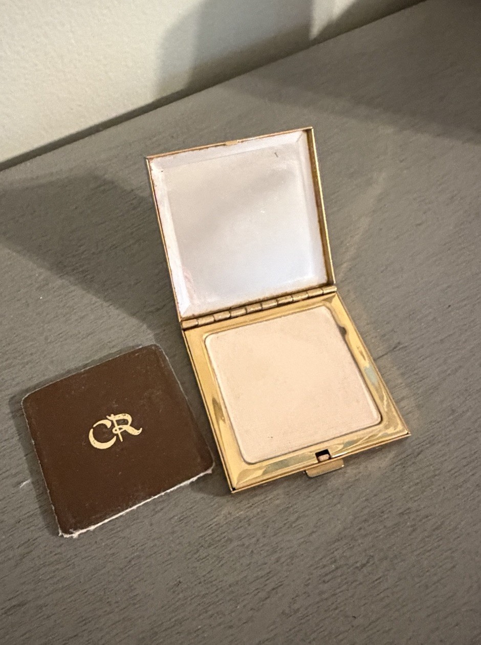 VTG Charles of the Ritz Lanvin Gold compact Translucent Powder Mirror Unused