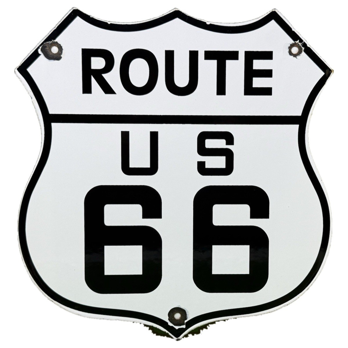 VINTAGE US ROUTE 66 PORCELAIN SIGN HIGHWAY SHIELD MOTHER ROAD GAS STATION GARAGE