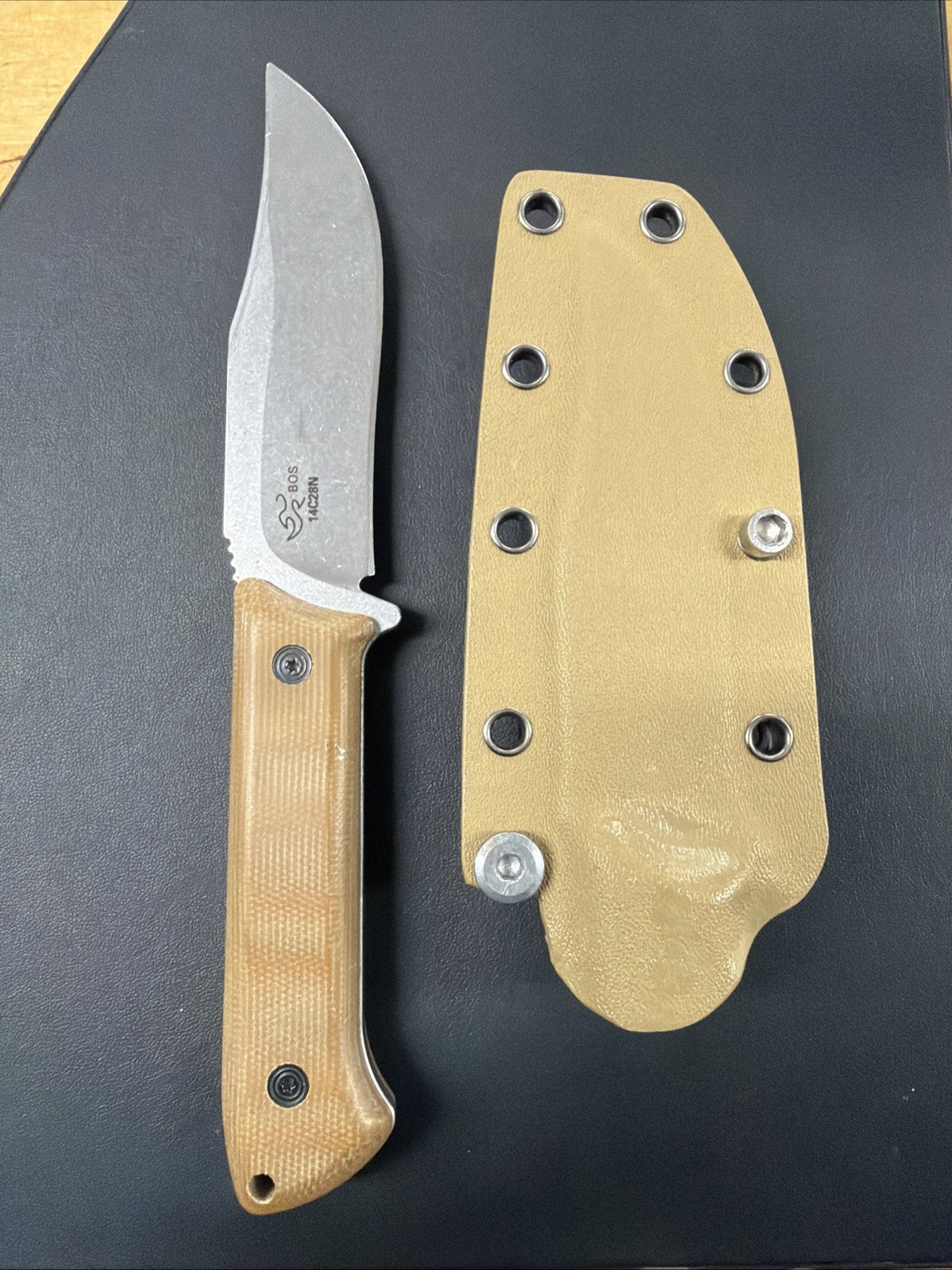 BUCK USA 104 COMPADRE CAMP KNIFE  KYDEX SHEATH 14C28N PAUL BOS