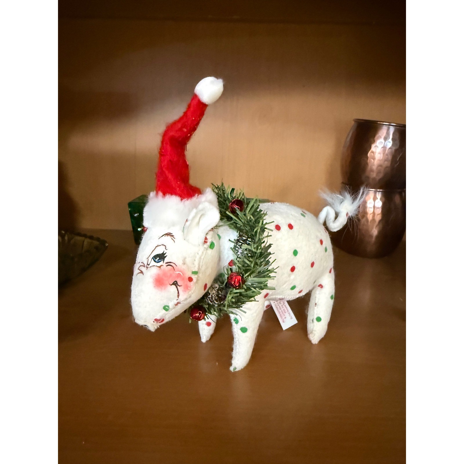 Annalee 2006 Christmas Pig w/ Santa Hat 8\