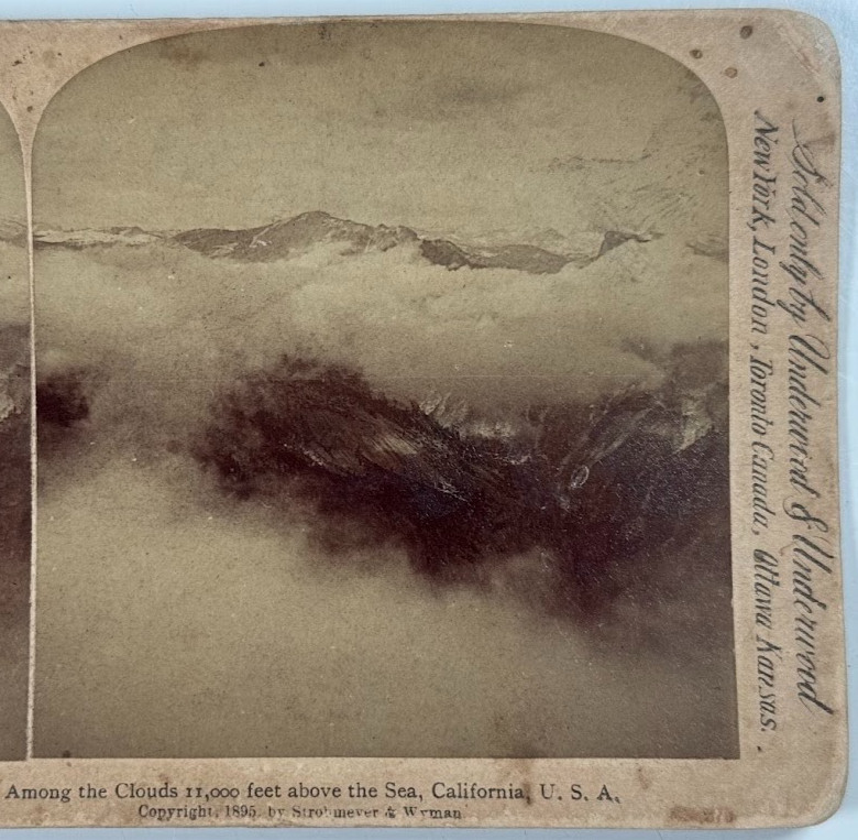 Among the Clouds – 11,000 Feet Above the Sea in the Sierra Nevada Stereoview