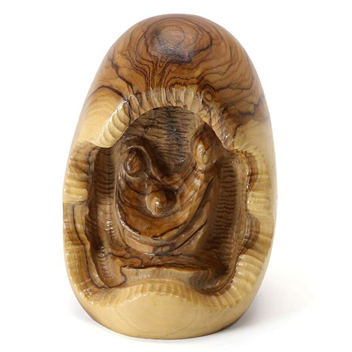 Olive Wood Egg Family 4.5\