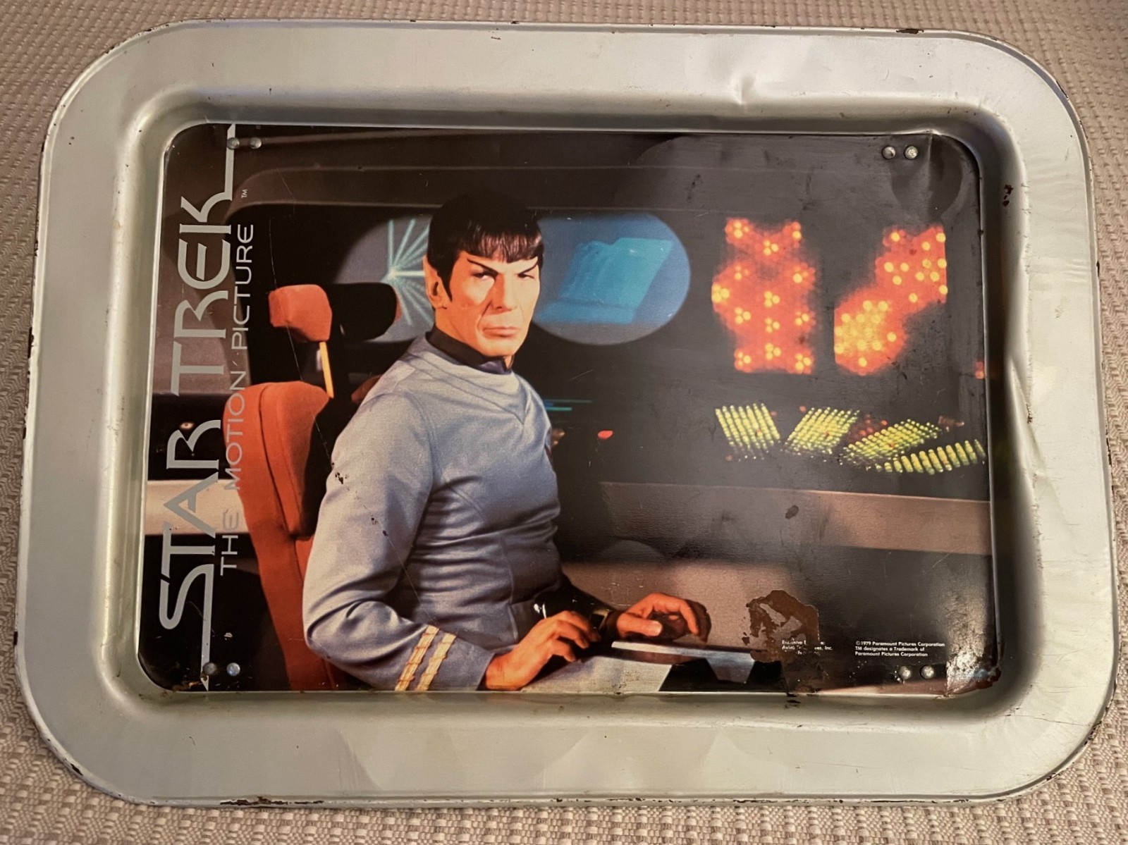 Vtg Star Trek 1979  Motion Picture  Spock TV  Tray Fold Out Legs for Repair #074