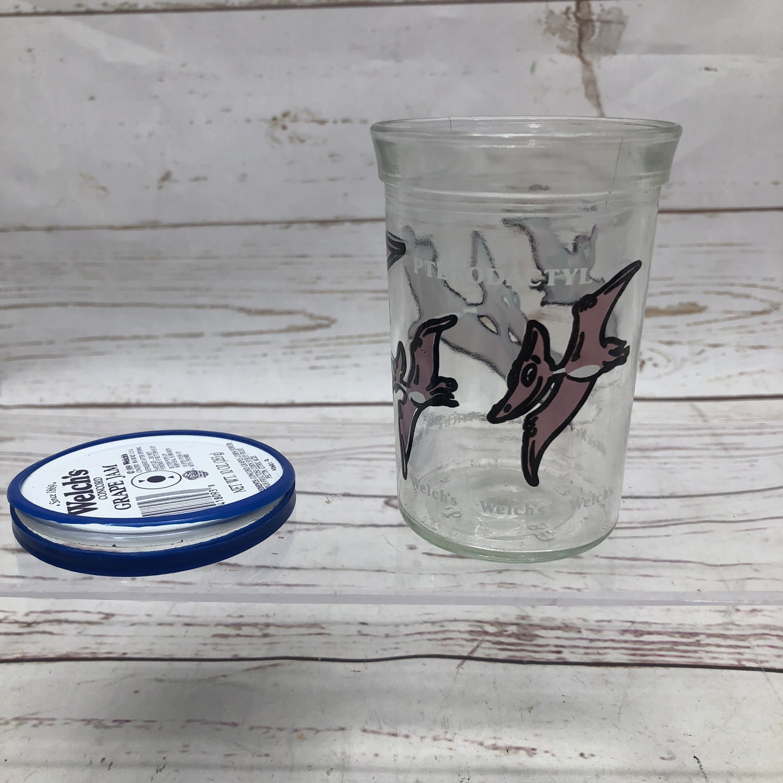 Vintage Welch's Jelly Glass Pterodactyl 1988 Dinosaur Series 8oz - 4