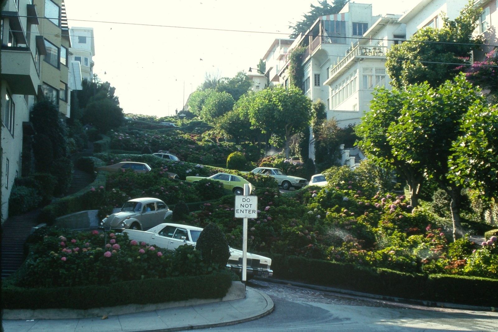 c1970's Kodachrome 35mm Slide, Lombard Street San Francisco California Cars