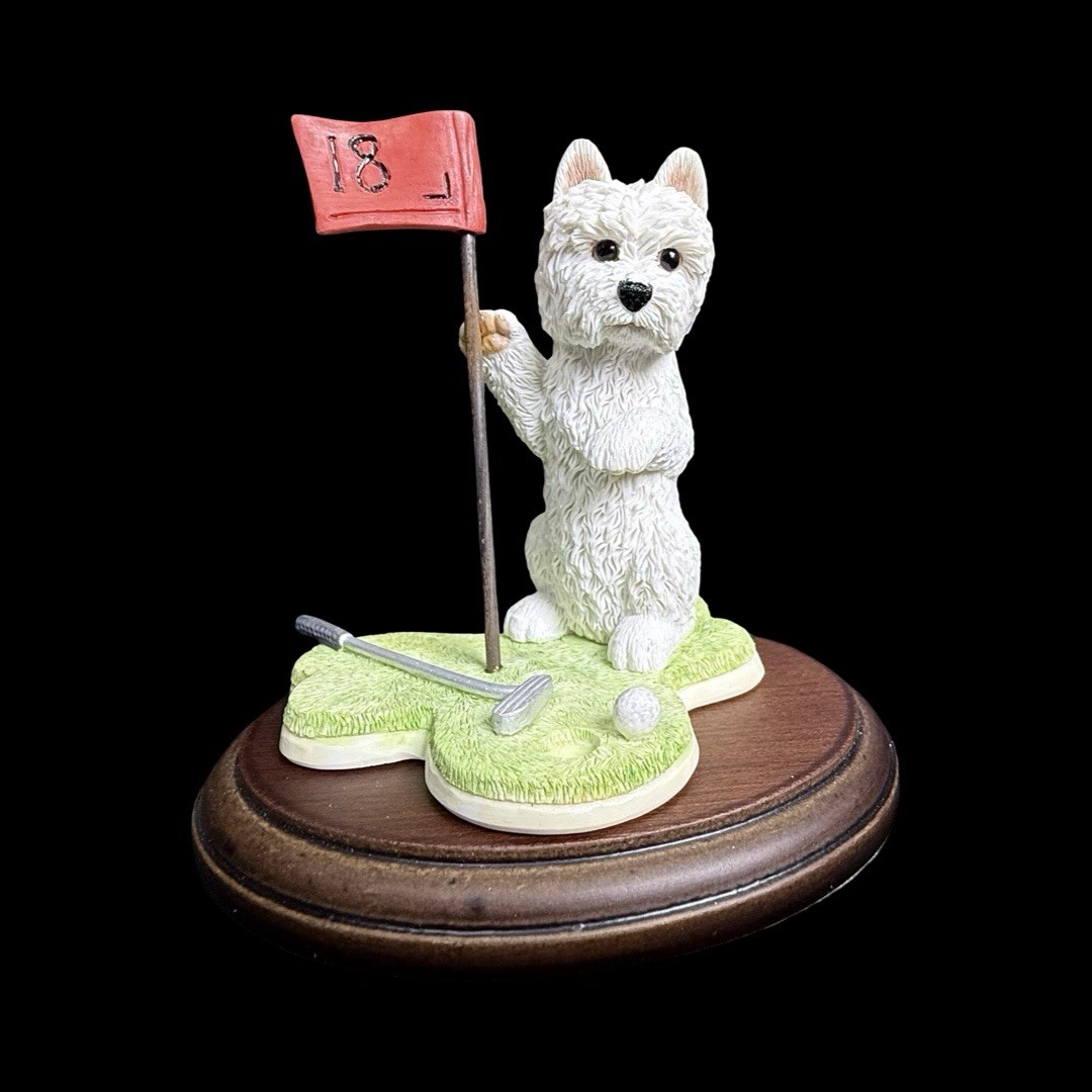 Peakdale 18th Hole Golfing Westie Figurine Code 318 Dog Golfer Peakdale 18th Hole Golfing Westie Figurine Code 318 Dog Golfer