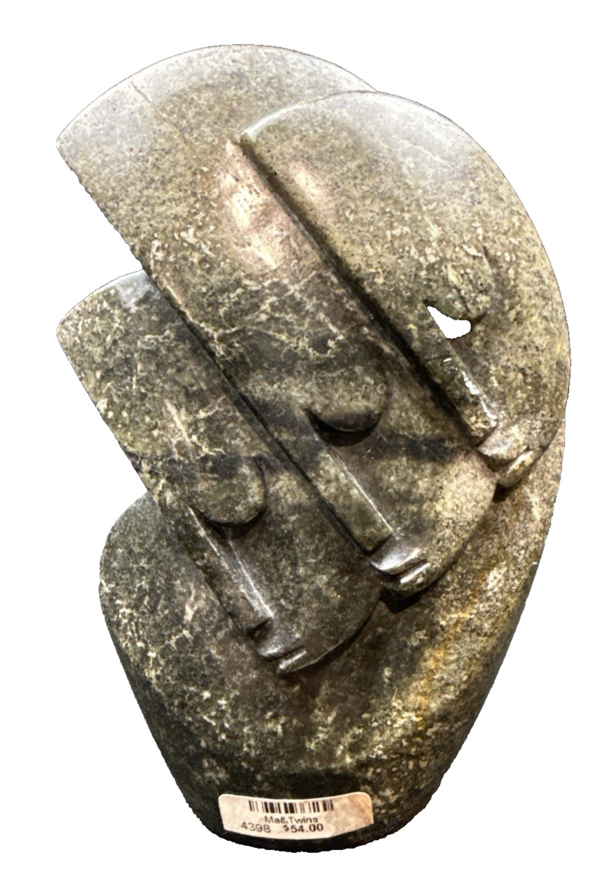 Signed Cuthbert Tendayi Ma And Twins Shona Stone Sculpture Zimbabwe