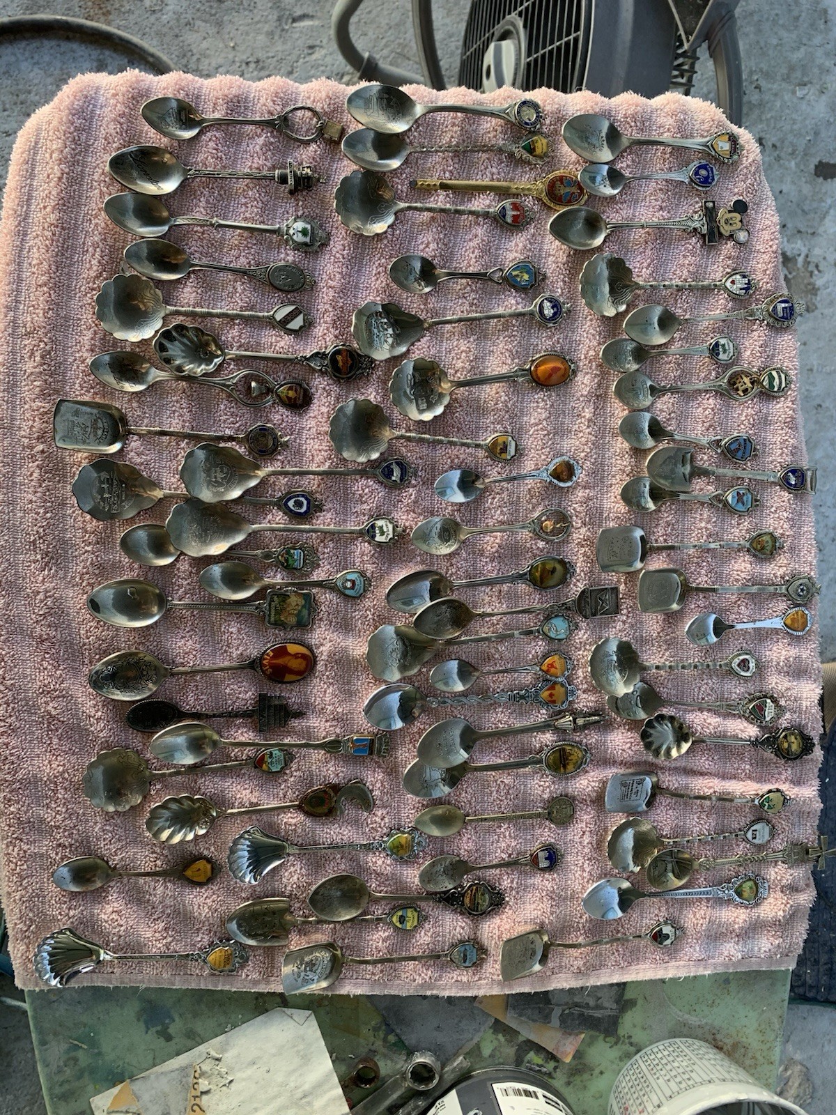 Lot Of 62 Small Vintage Collector Spoons From US States And other Countries