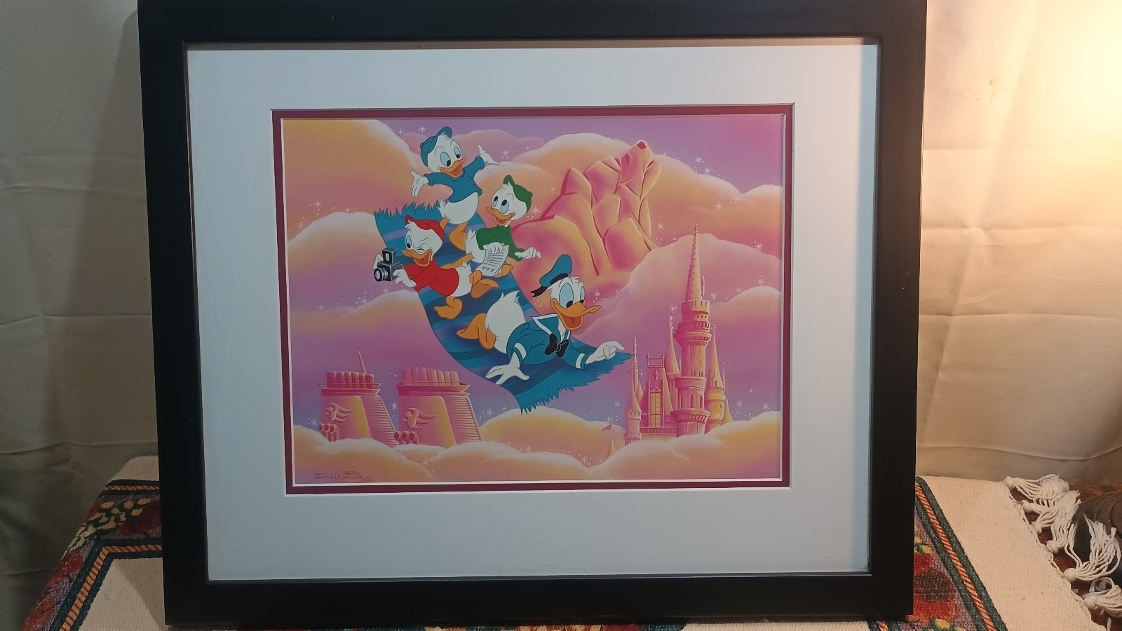 Disney Lithograph - Framed - Donald\'s Magic Carpet Ride - by Don Williams (AAA)