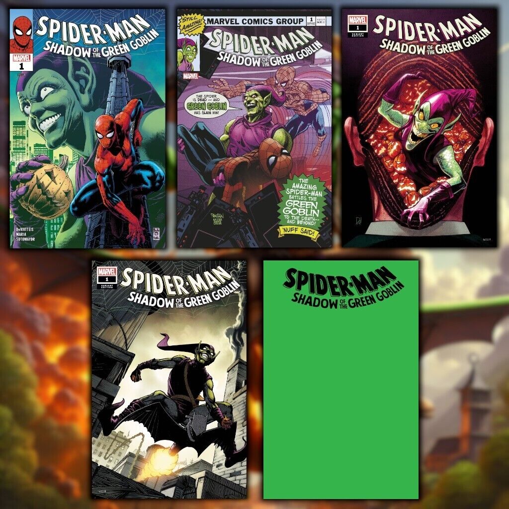 SET OF 5 ~ SPIDER-MAN SHADOW OF THE GREEN GOBLIN #1 ~ MARVEL COMICS 2024 CB1291