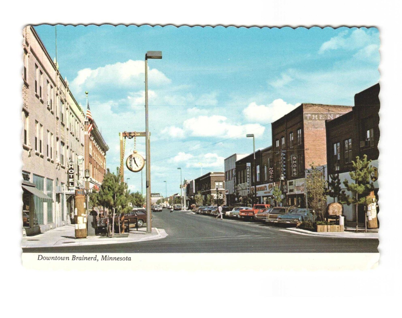 Downtown Brainerd Minnesota vintage postcard Unposted