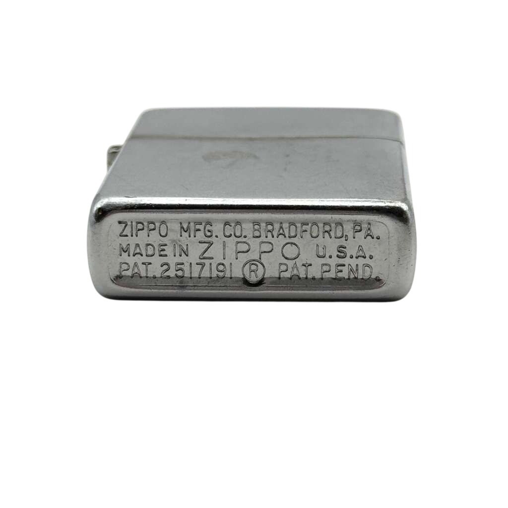 1953-1954 Zippo Regular Chrome Windproof Lighter D X Insert Worn Emblem Vintage
