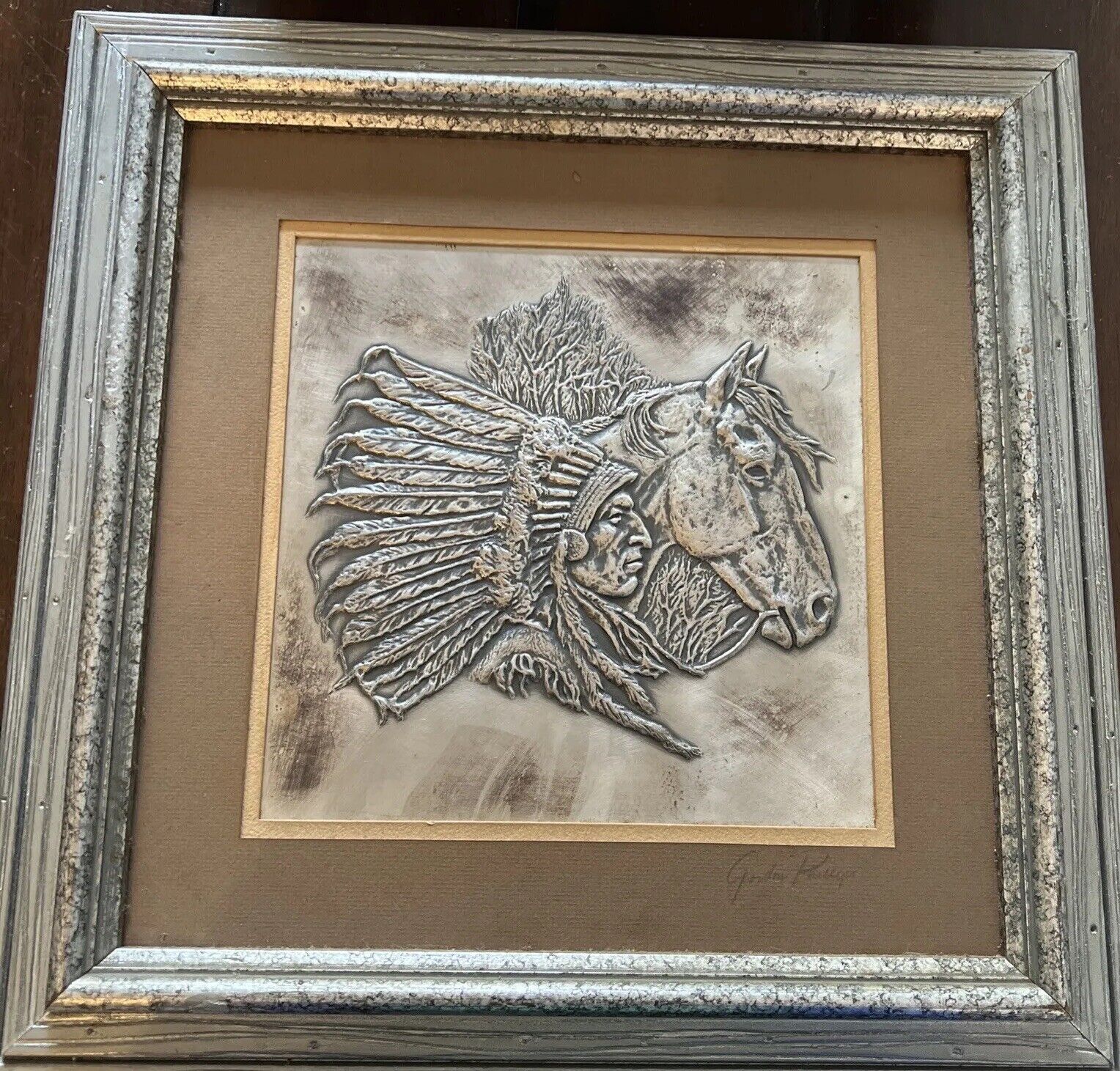 Gordon Phillips Western Silver Relief Wall Art Sculpture, From “The Westerners “