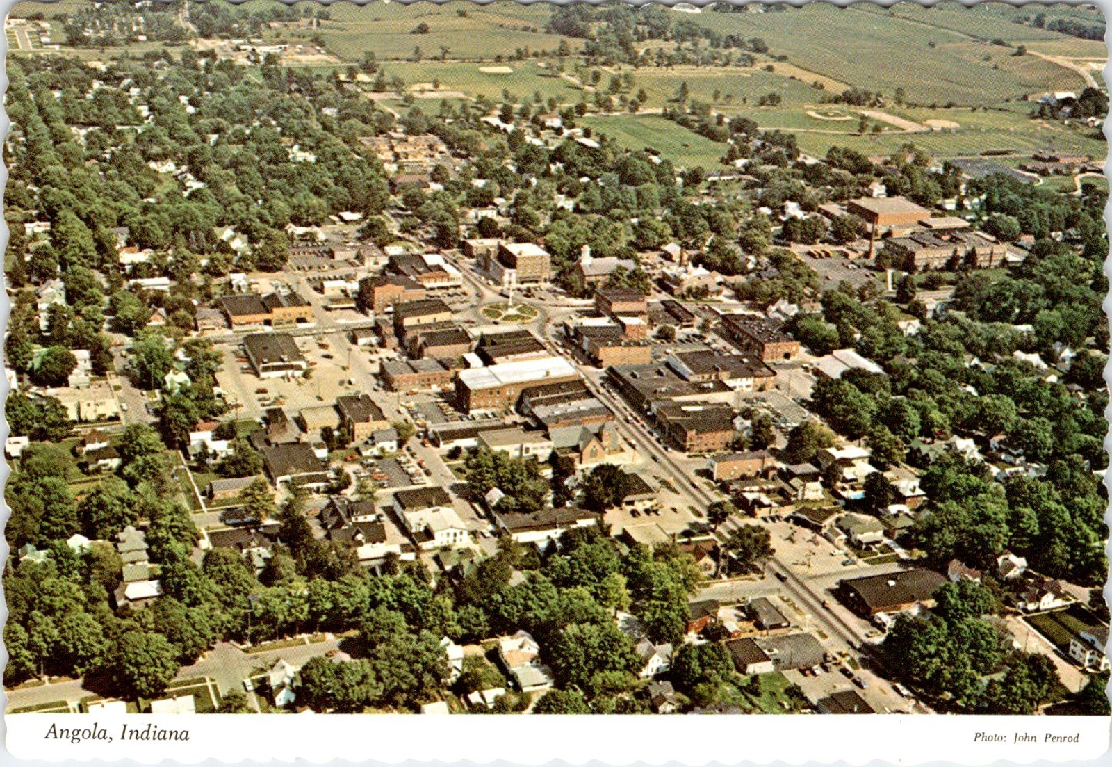 Angola, IN Indiana  AERIAL VIEW  Pleasant Township/Steuben County  4X6 Postcard