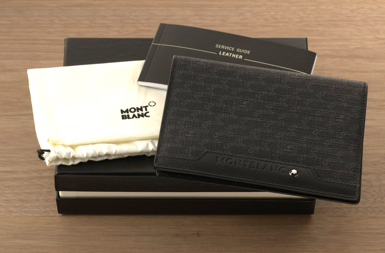 Rare Vintage 2019 Montblanc Leather Passport Case Black Made in Italy