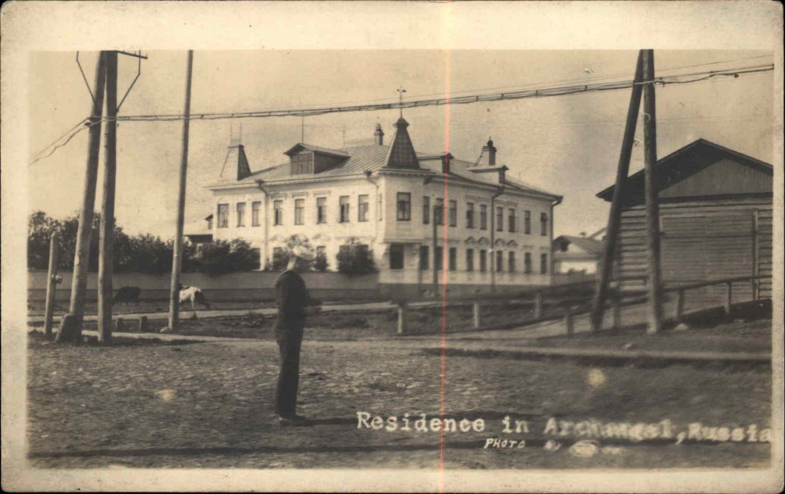 ARCHANGEL RUSSIA Sailor Blurry Amateur Photograph RPPC Real Photo Postcard