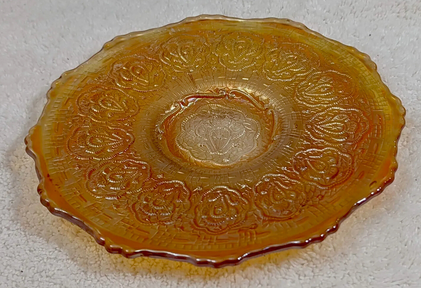 Fenton Persian Medallion Marigold Plate