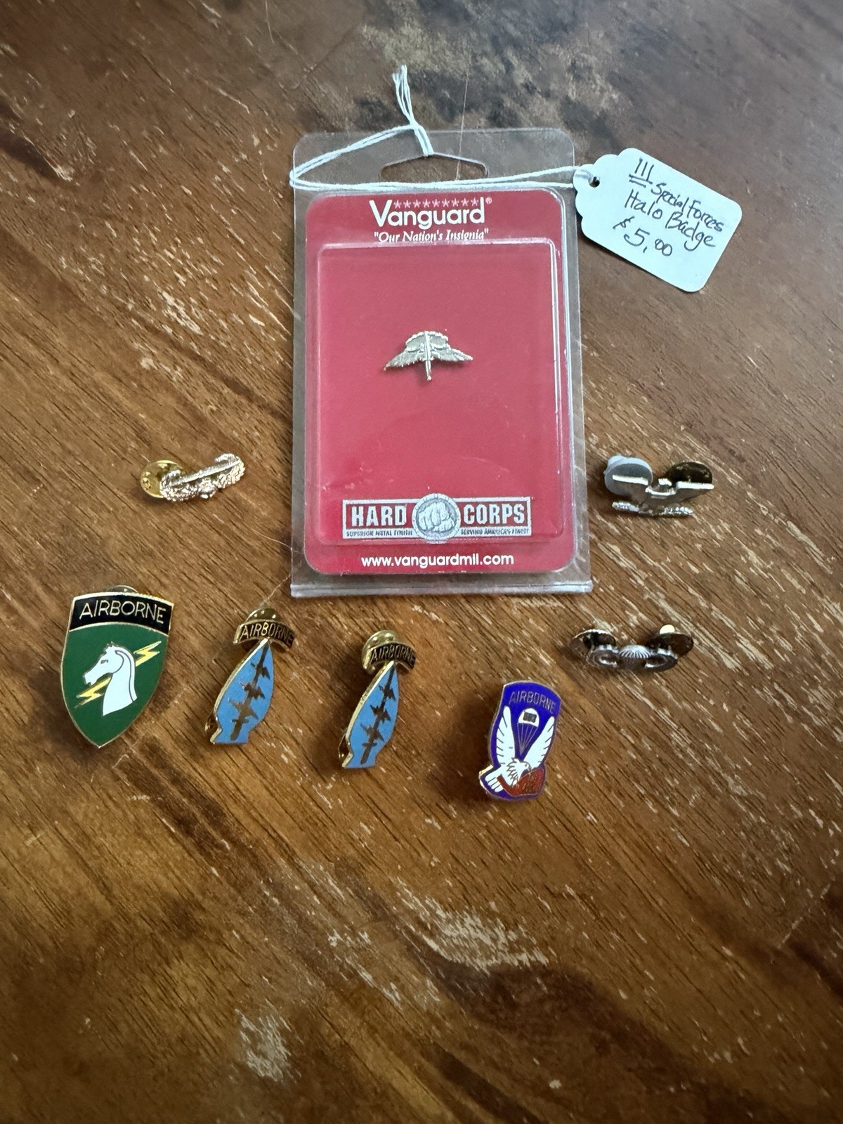 U.S. Army Special Forces Airborne Pin Lot with Vanguard HALO Badge