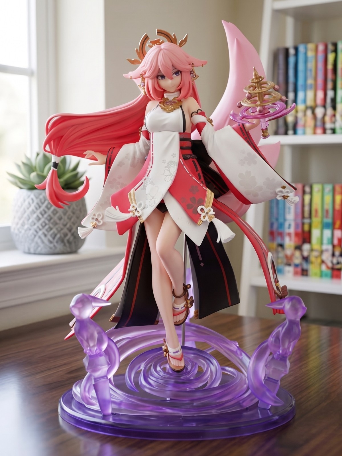 Yae Miko Figure Genshin Impact 25cm 9.8in Kitsune Shrine Maiden Anime Statue