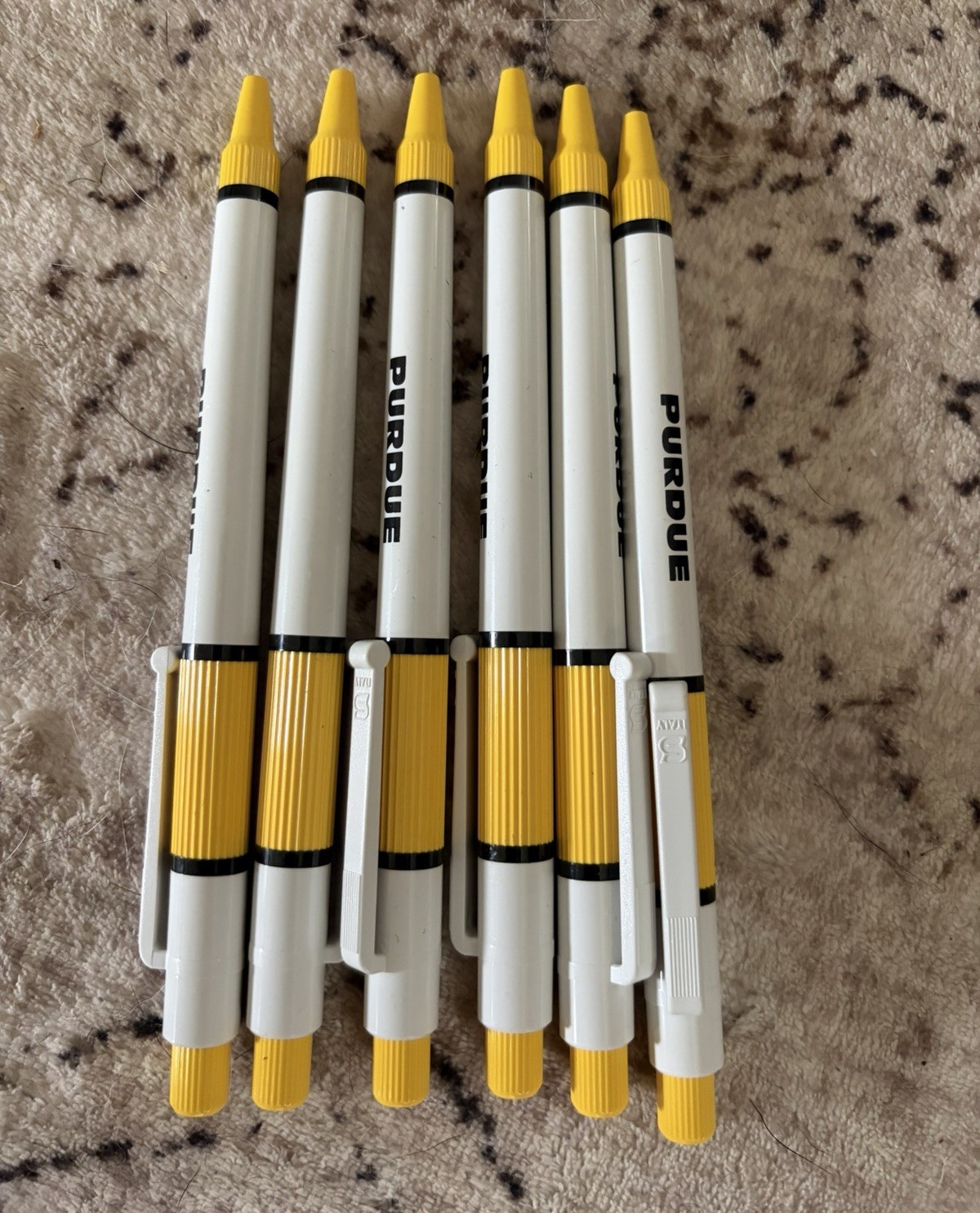 Purdue Boilermakers Promotional Ballpoint Pens Lot of 6 Retro NCAA
