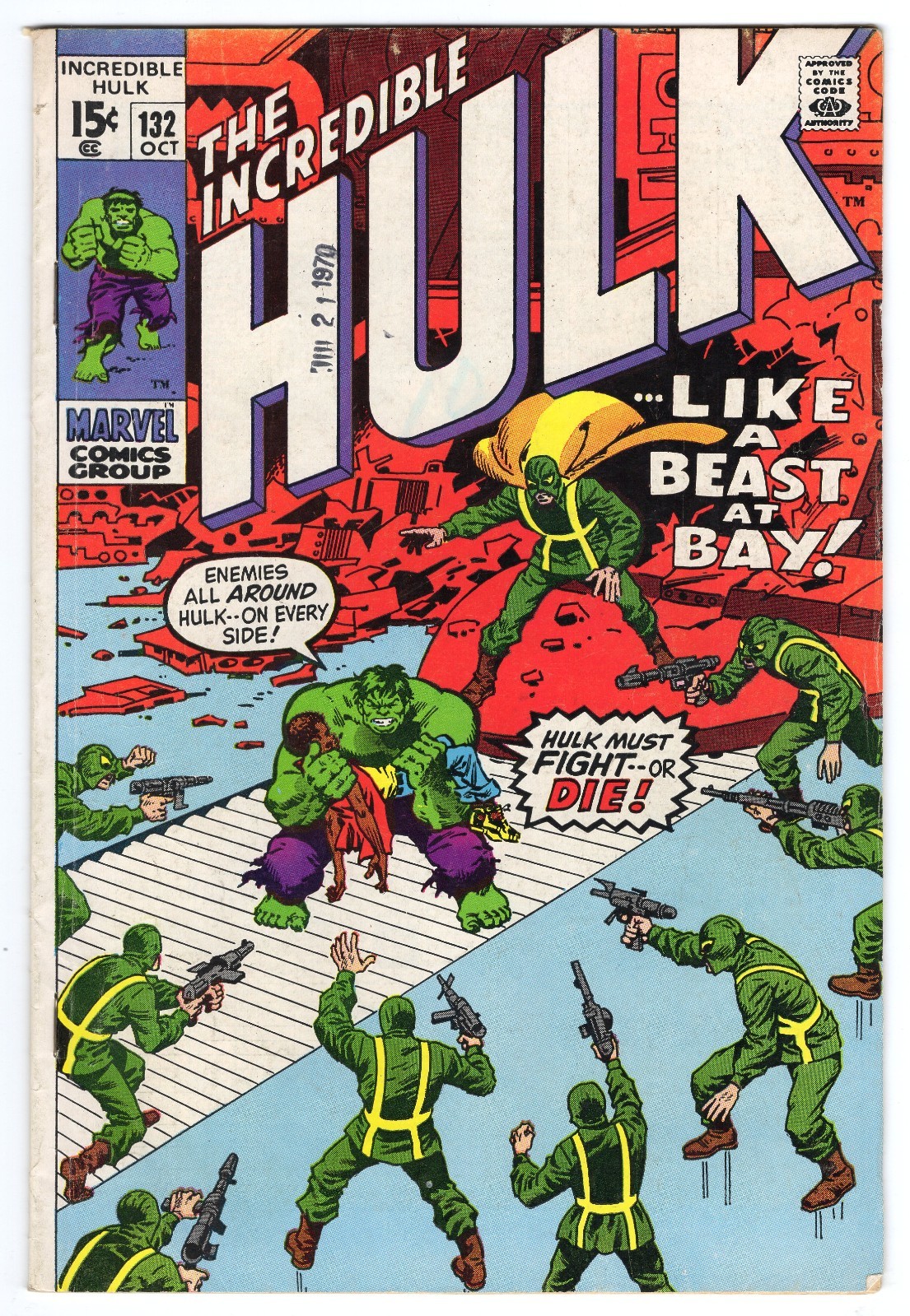 Incredible Hulk 132 1970 Marvel Comics VG+ 4.5 Betty Ross Thunderbolt Ross