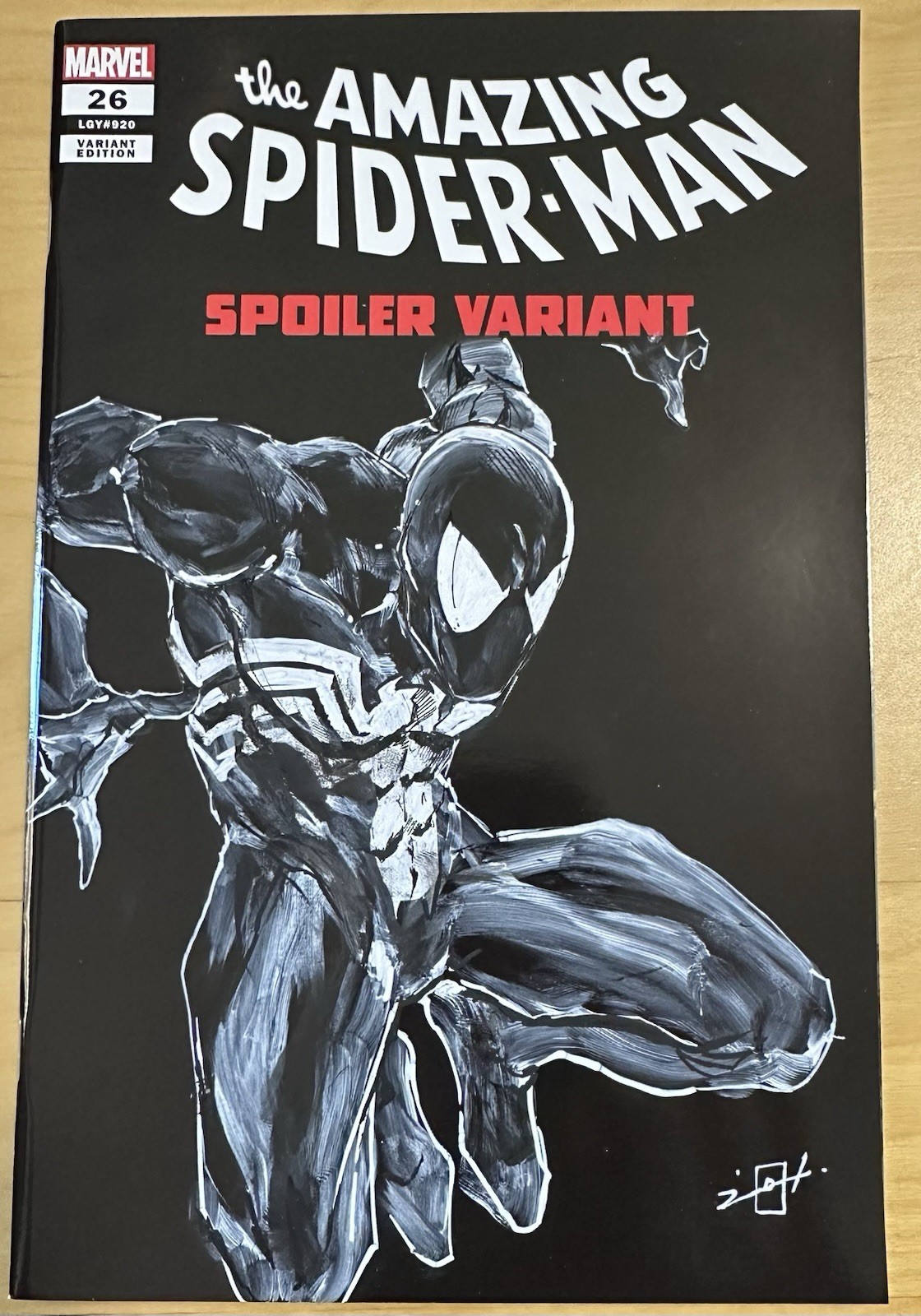 JONATHAN URIBE ORIGINAL BLACK SUITE SYMBIOTE SPIDER-MAN COLOR SKETCH on #26