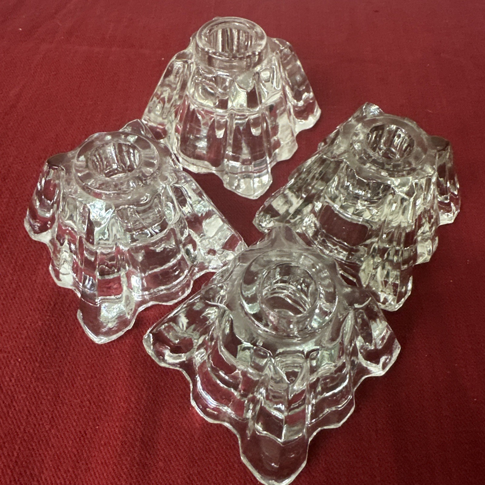 ROSENTHAL crystal MADISON set of 4 CANDLE HOLDERS taper votive EXCELLENT MODERN