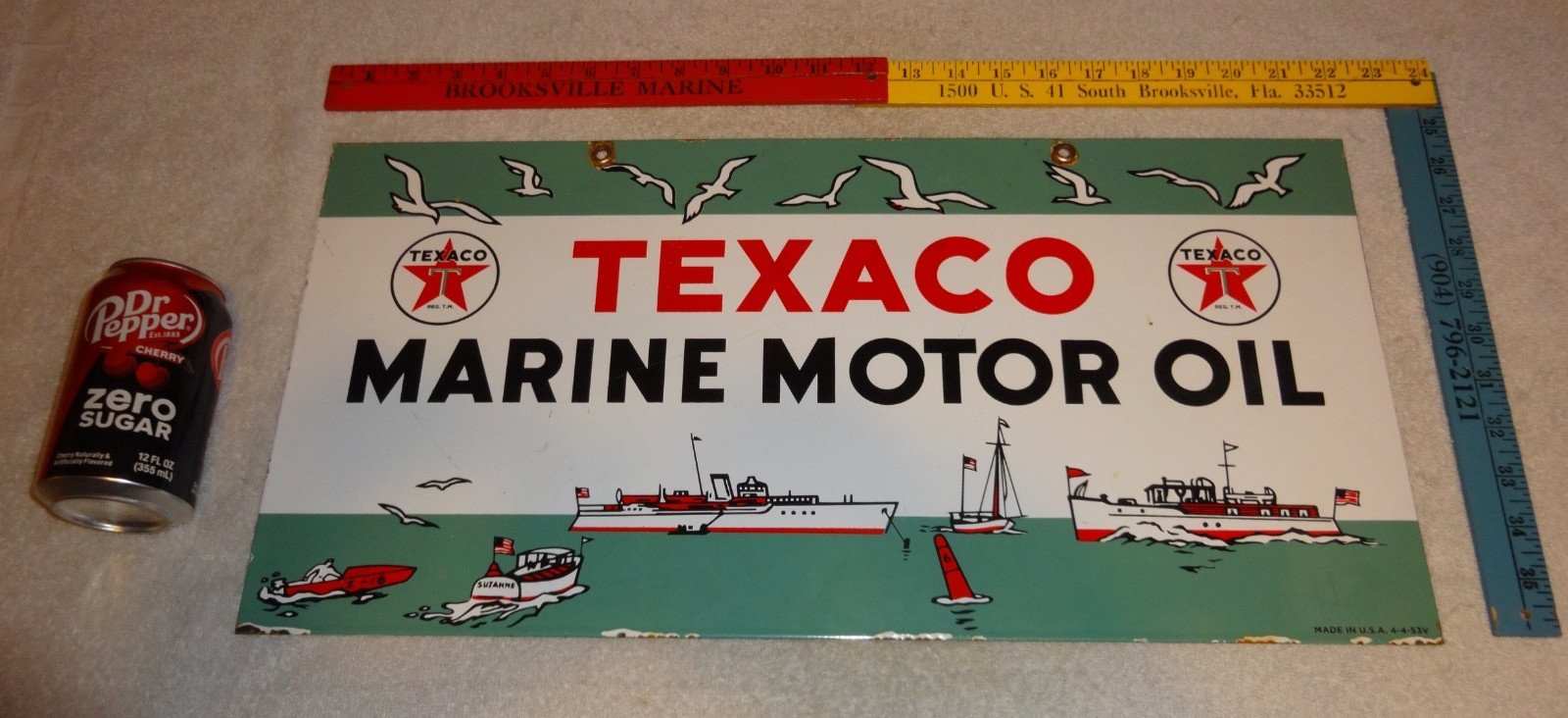VINTAGE 1953 TEXACO MARINE MOTOR OIL BOATS SEAGULLS 22