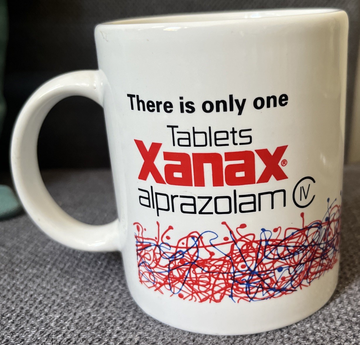 Xanax Mug Vintage 90s Rare Collector Pharmaceutical Advertising Alprazolam Promo