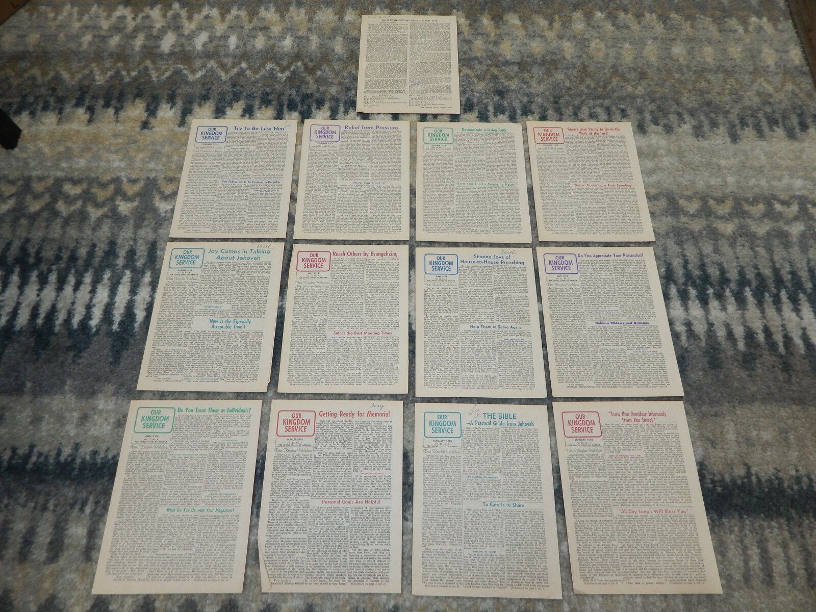 Vtg Rare Jehovah\'s Witness 1978 Our Kingdom Service Ministry 12 Issues Vol. 21