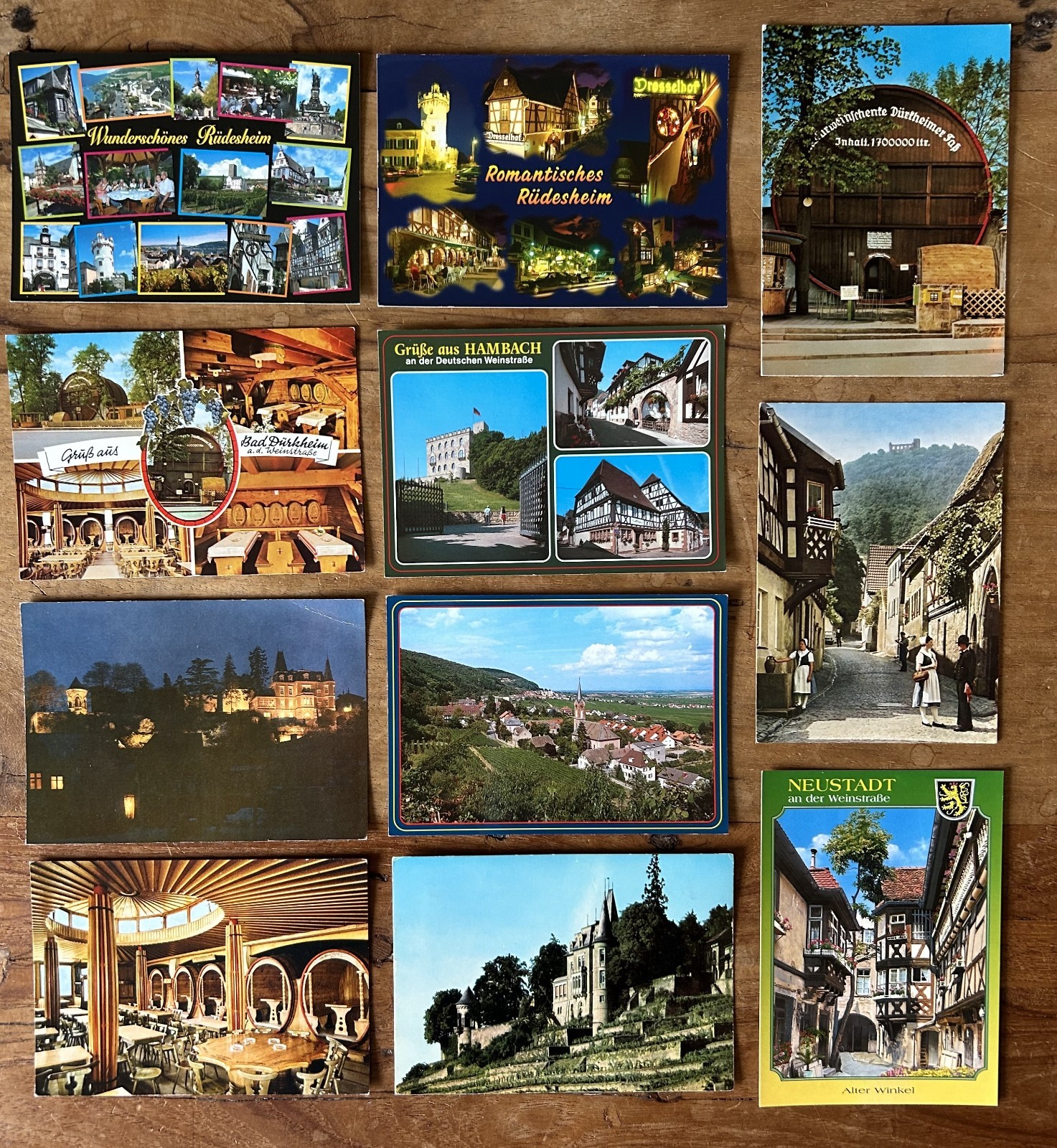 Vintage German Postcards Lot of 11 - Weinstraße (Wine Route) Rüdesheim Neustadt