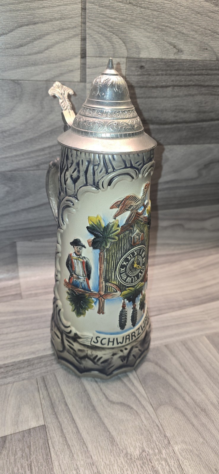 ECHTHEITS ZERTIFI BIERKRUG ORIGINAL KING LIDDED STEIN  SCHWARZWALD 330 KING 8