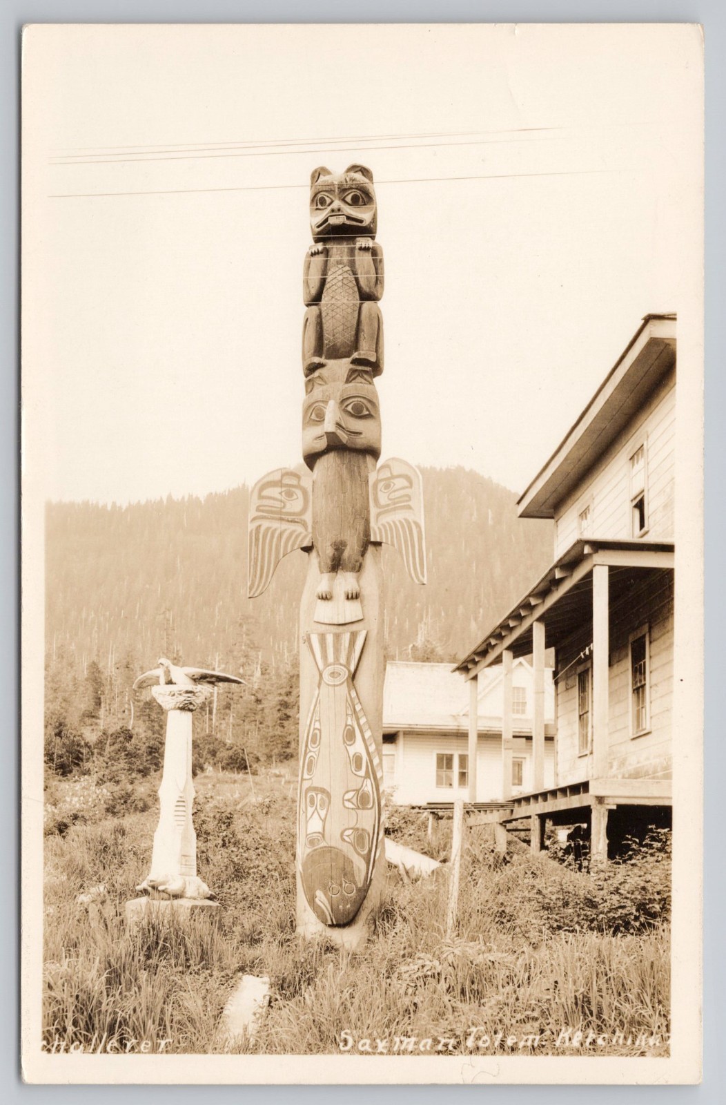 Saxman Totem Poles Ketchikan Alaska RPPC Postcard