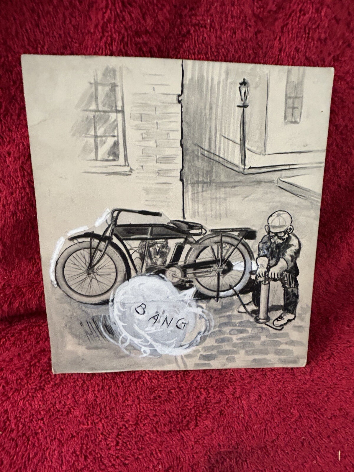 MOTORCYCLE tires art AD Tire pump 1909 INDIAN 6