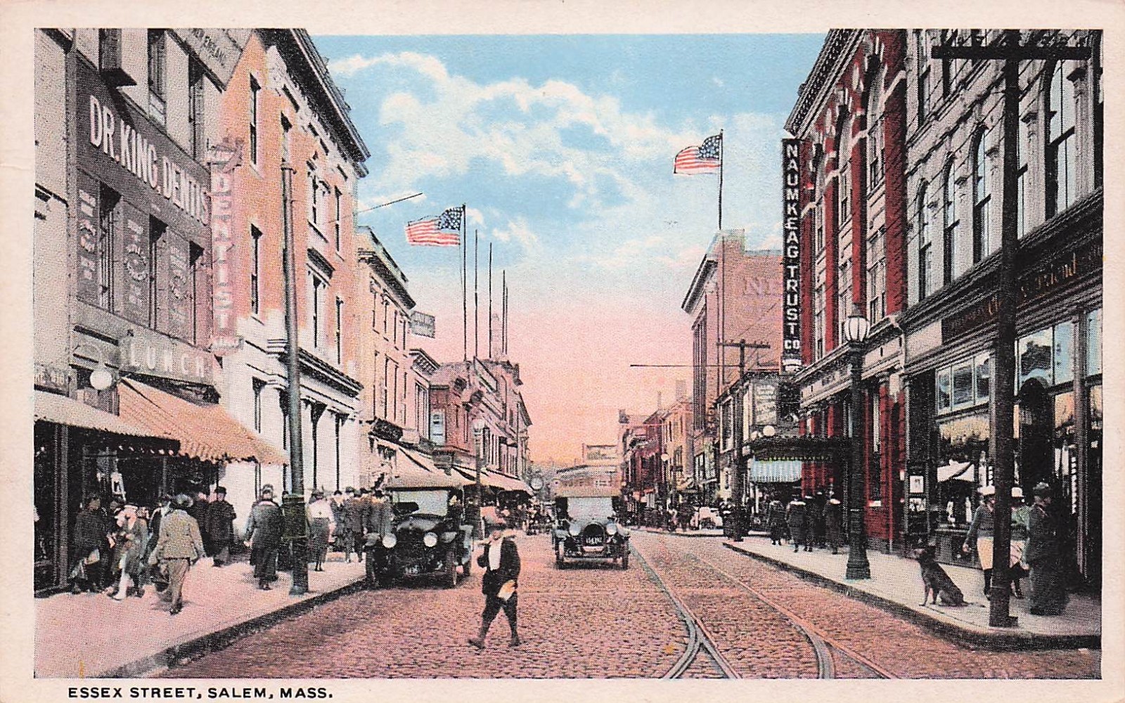 Postcard Vintage(4) MA,Salem,Gloucester,Edgartown,Plymouth(3-#'s,2-P)(789)