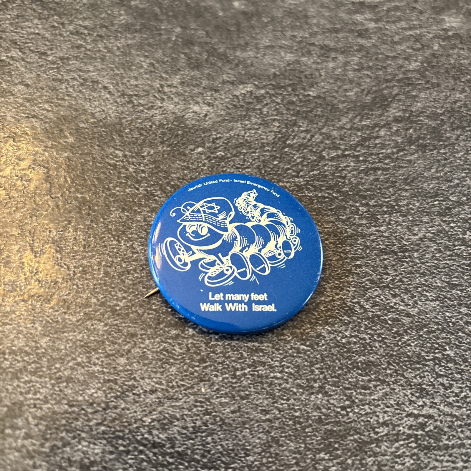 Jewish United Fund Israel Emergency Fund Walk With Israel Pinback Button LOC K