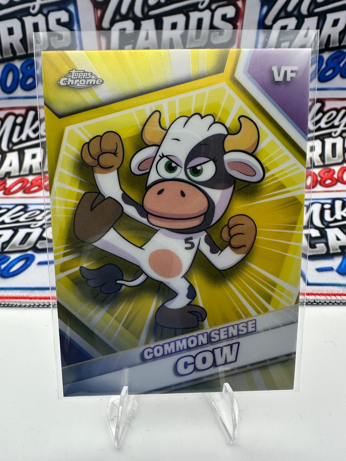 Common Sense Cow 2026 Topps Chrome VeeFriends #49 Yellow Refractor