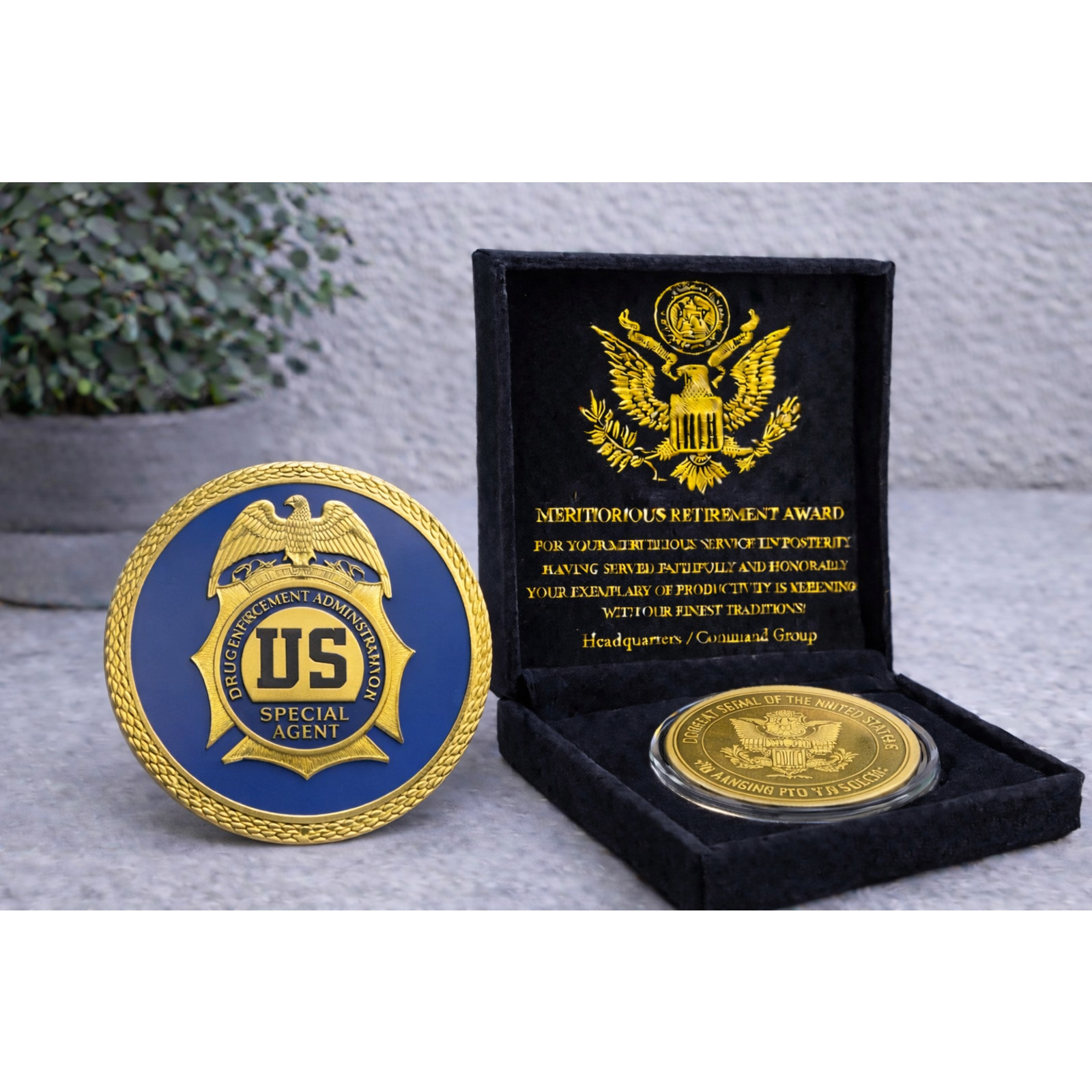 DEA UNITED STATES DRUG ENFORCEMENT ADMINISTRATION w/ Retirement Award