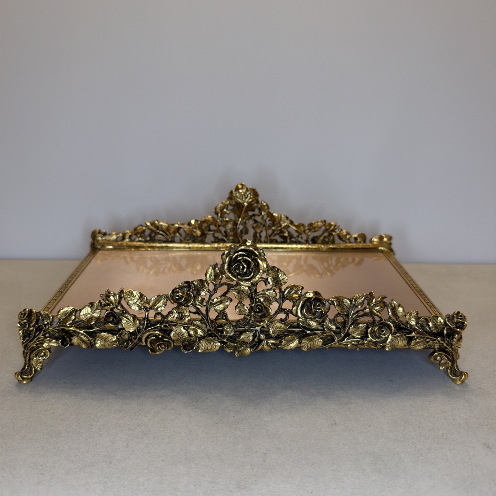 Vintage 24k Gold Matson Style Guest Towel Holder | Hollywood Regency Mid Century