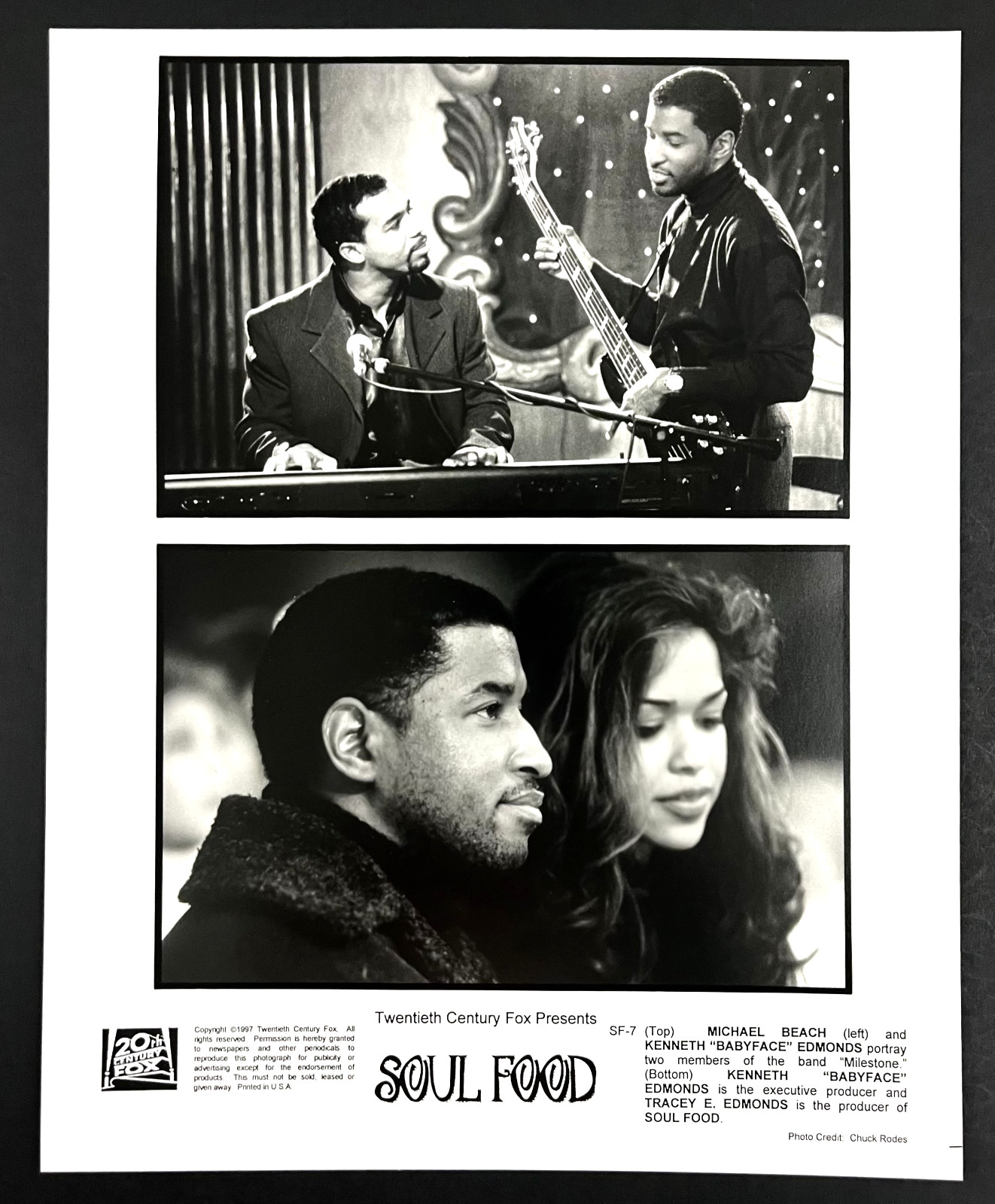 1997 Soul Food Michael Beach Kenneth Babyface Edmonds Vintage Movie Press Photo