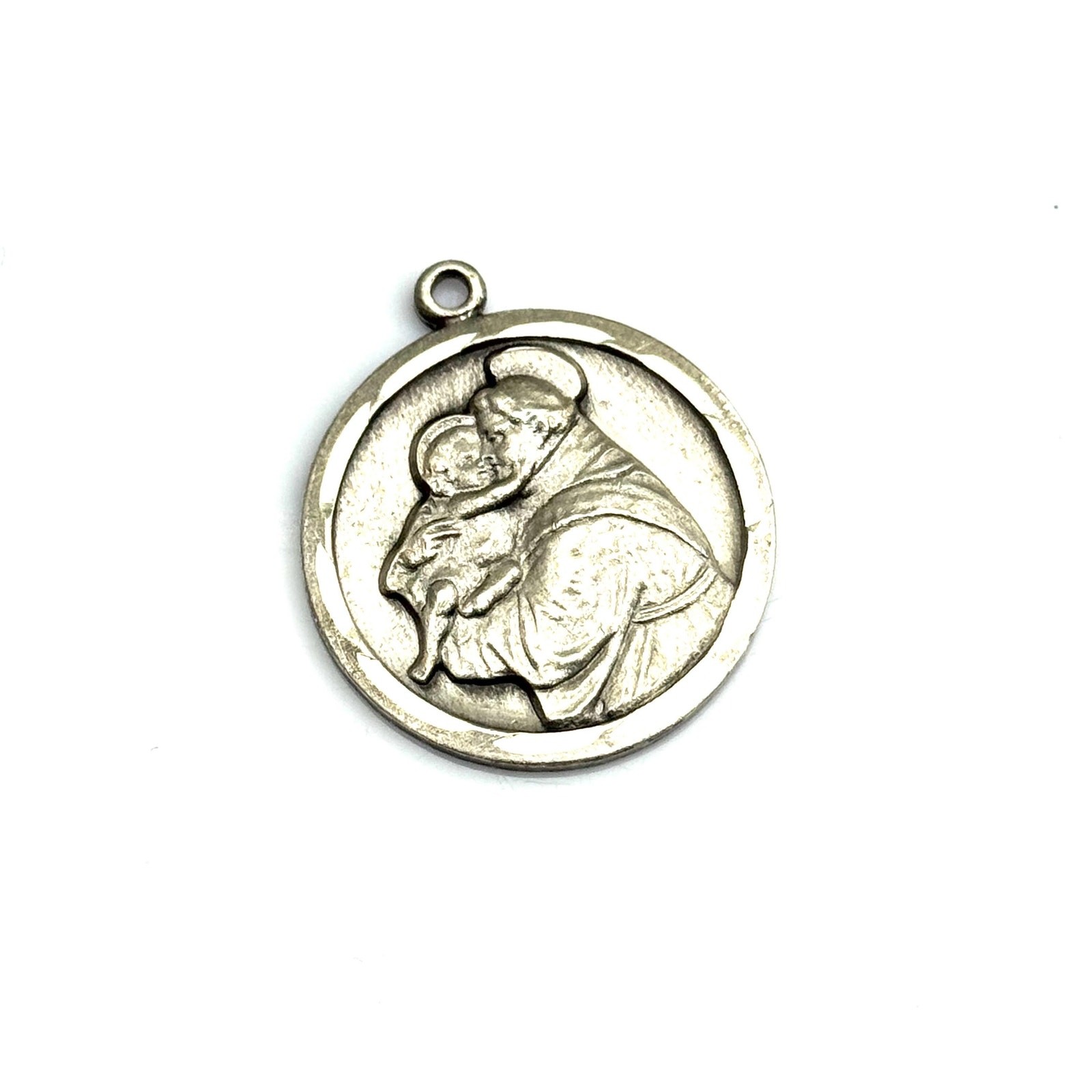 Vintage Sterling Silver Saint Anthony Medal