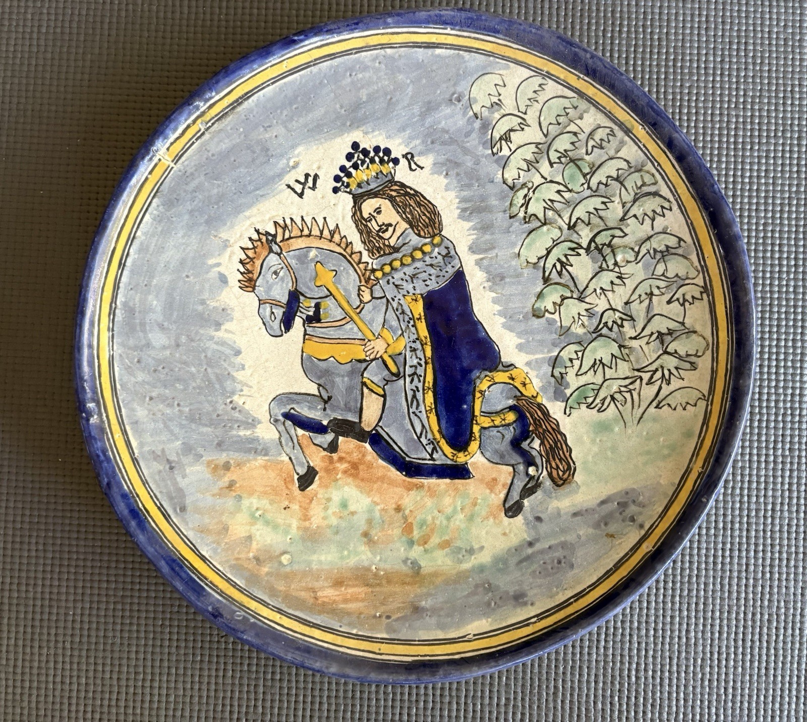 Rare  Talavera Rustica Platter With Delft Motif