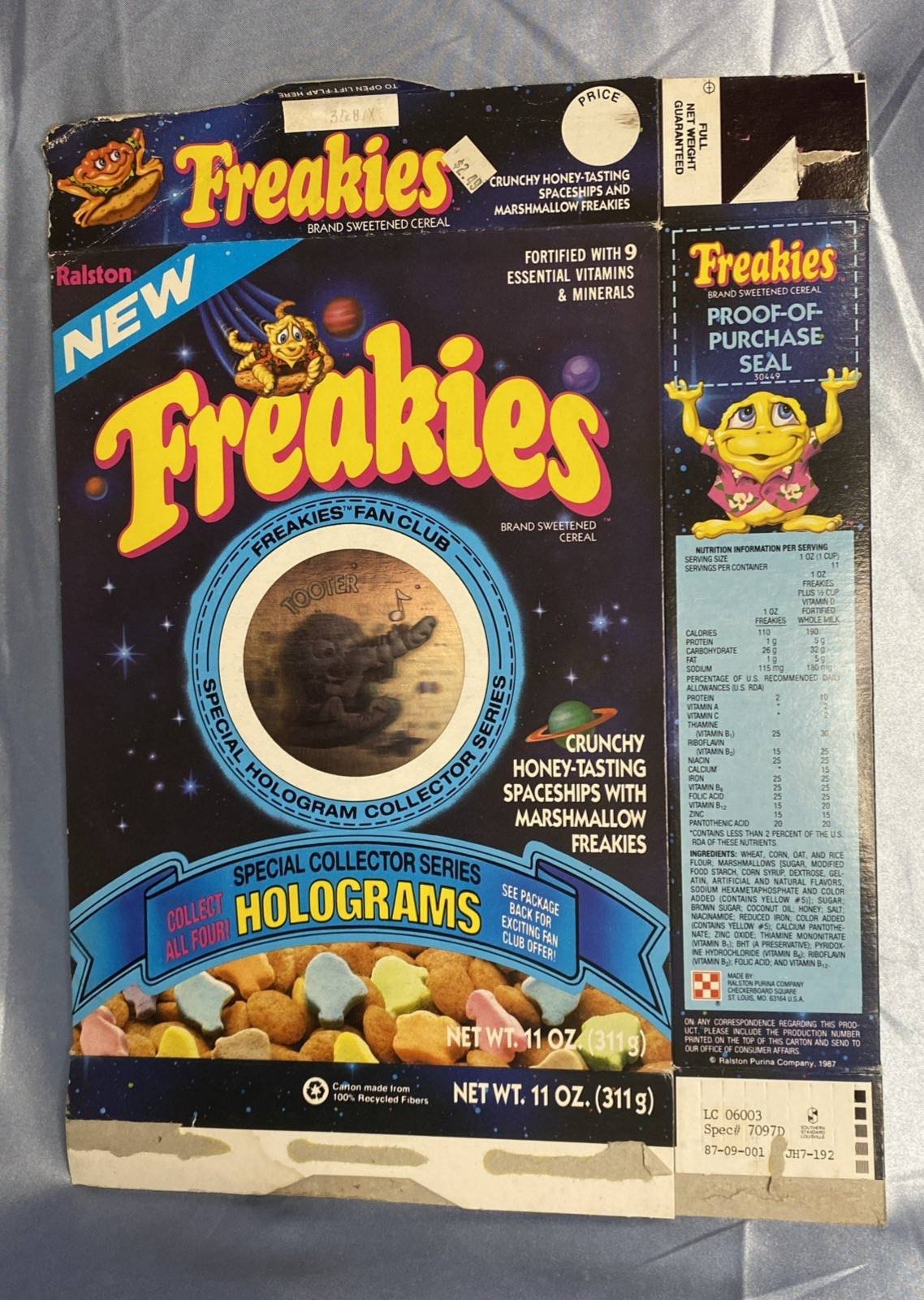 1980s FREAKIES CEREAL BOX Hologram \ 1980s FREAKIES CEREAL BOX Hologram \