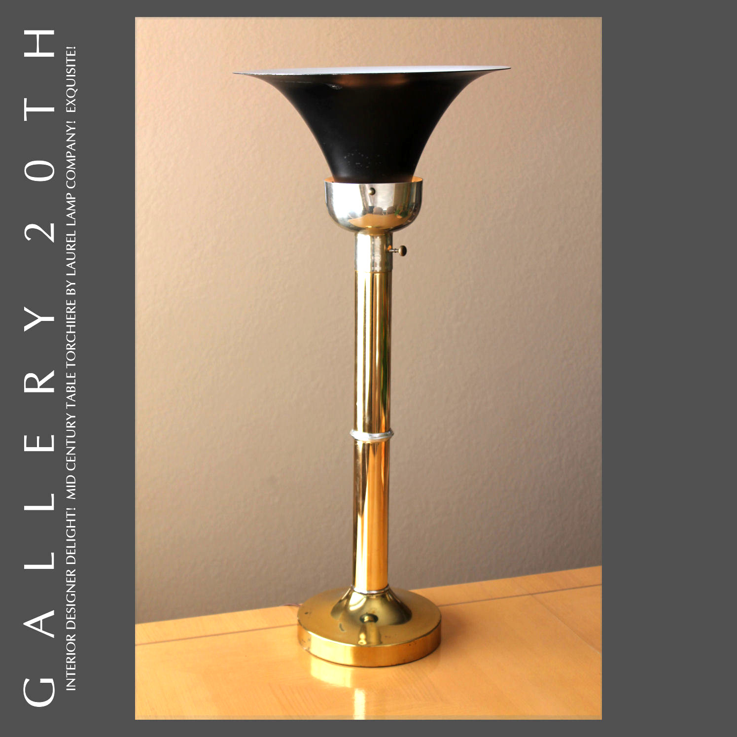 RARE LAUREL MID CENTURY TABLE TORCHIERE LAMP 50'S VTG ATOMIC BRASS 60'S MODERN