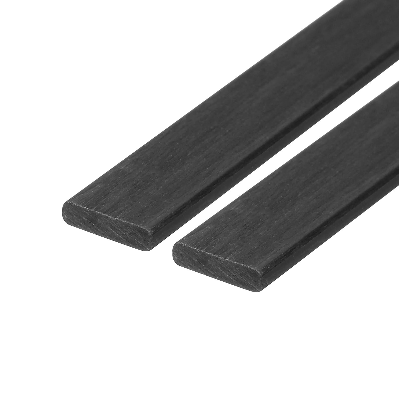 MECCANIXITY 2 Pcs Carbon Fiber Strip 2x8mm 500mm Length Pultruded Flat Carbon Fi
