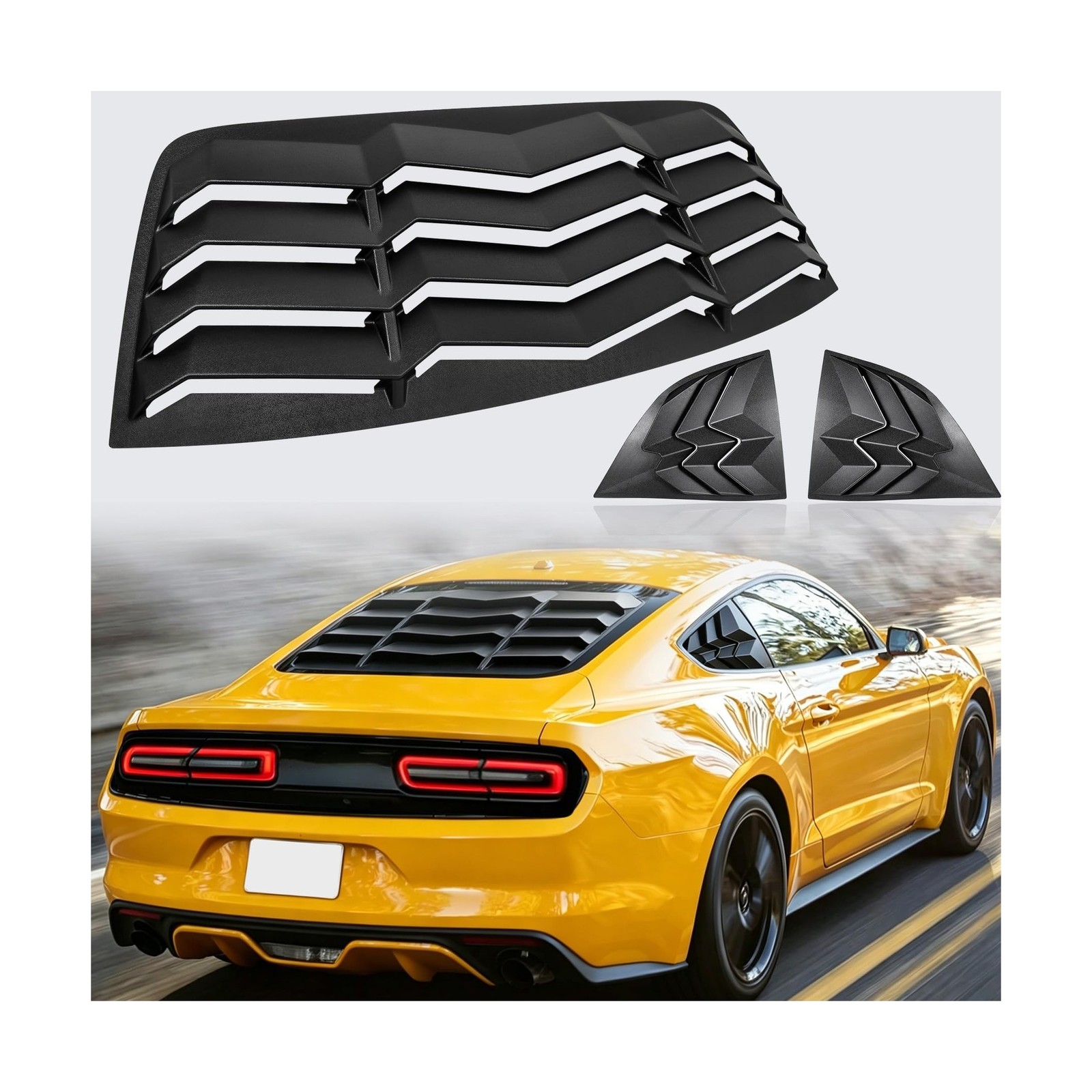Car Rear+Side Window Louver - Fit for Dodge Challenger 2008-2023 ABS Black | ... Car Rear+Side Window Louver - Fit for Dodge Challenger 2008-2023 ABS Black | ...