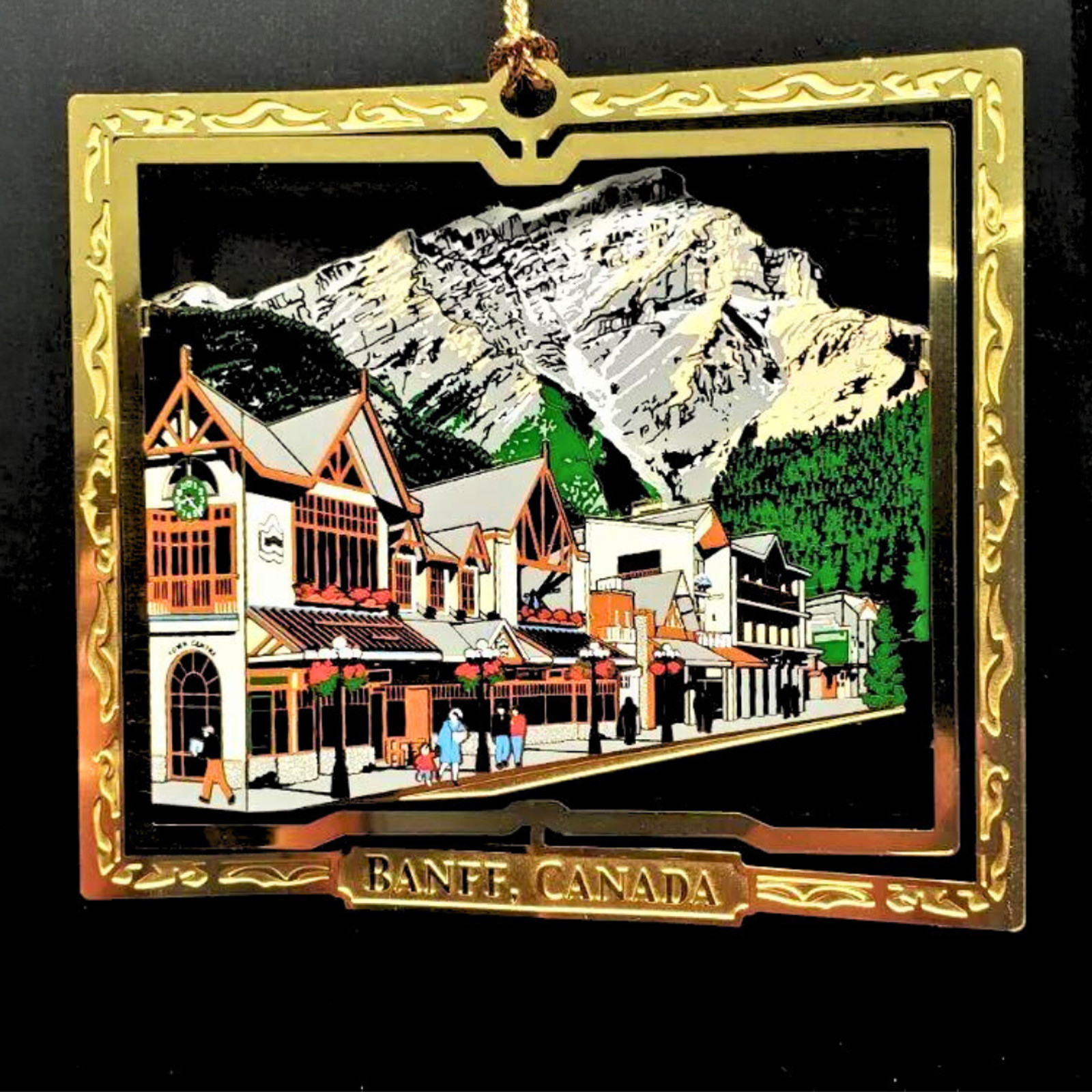 Banff Alberta Canada Ornament Color Brass Add Year Charm Banff Alberta Canada Ornament Color Brass Add Year Charm